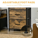 Rustic Brown Fabric Chest of Drawers with Display Shelves