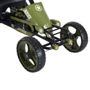 Green Kids Pedal Go Kart with Adjustable Seat and Braking System