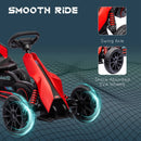 Red Kids Pedal Go Kart with Adjustable Seat and Handbrake