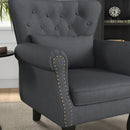 Grey Velvet Chesterfield Accent Chair