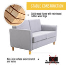 Grey Linen Two-Seater Sofa