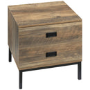 Vintage Black Bedside Table with 2 Drawers for Bedroom & Living Room