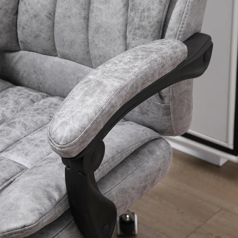 Grey Vibrating Massage Office Chair with Heat & High Back