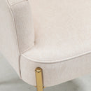 Gold Plated White Accent Chairs, Set of 2