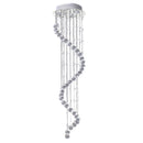 Chrome Finish Crystal Chandelier Pendant Light - Glass Droplets - 30x120cm