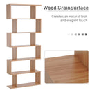 Maple Wood S-Shaped 6-Shelf Room Divider Bookcase