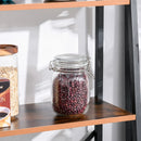 4-Tier Vintage Ladder Shelf Bookcase - Black/Brown Wood Storage Rack