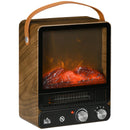 Electric Fireplace Heater, Realistic Flame Effect, Dark Walnut