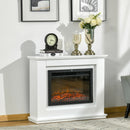 Black Electric Fireplace Heater with Remote Control and LED Flame Effect