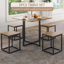 Brown Industrial Dining Set with Square Table and Chairs