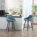Blue Velvet Counter Height Bar Stools Set of 2
