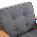 Dark Grey Padded Seat Wooden Accent Chair