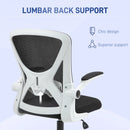 Black & White Mesh Office Chair with Flip-Up Arms