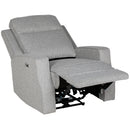 Grey Electric Reclining Chair with USB Port and Footrest
