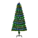 6FT Pre-Lit Fiber Optic Christmas Tree with Star Topper, 6 Color LED Lights