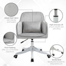 Grey Velvet Office Chair with Massage Lumbar Pillow