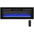 Black 127cm Electric Fireplace, 2000W Wall Mounted Fire with Remote Control