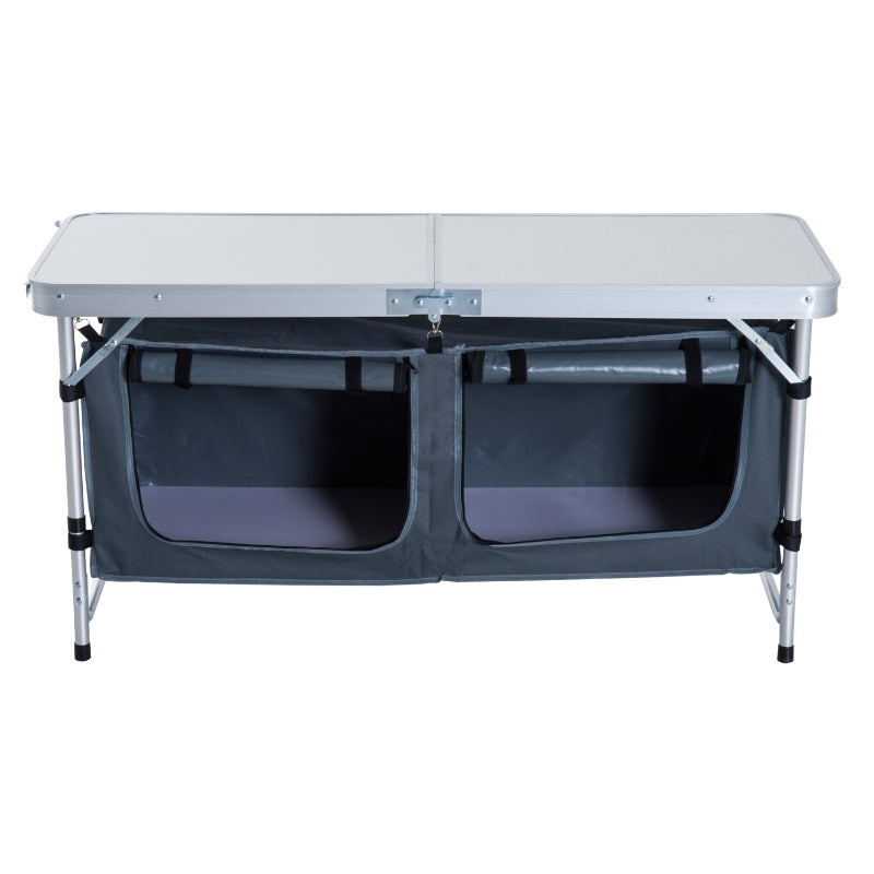 Adjustable Aluminum Picnic Table in Pebbles White