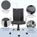 Dark Grey Swivel Task Chair with Armrests and Adjustable Height