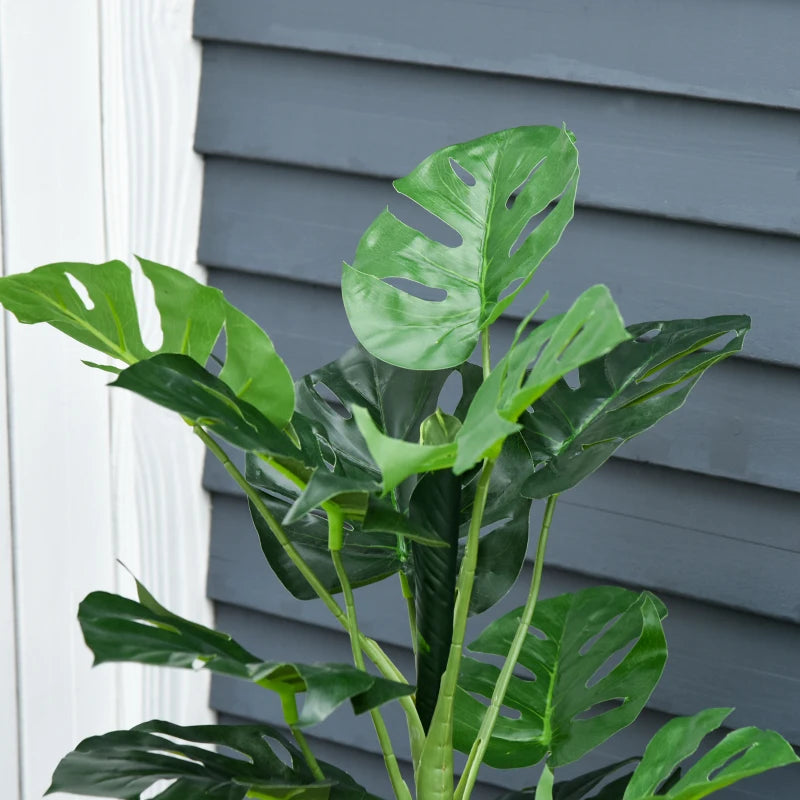 Green Artificial Monstera Tree Set, 100cm, 21 Leaves, Indoor/Outdoor Decor, Pack of 2