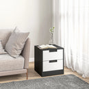 Modern Black Two-Drawer Bedside Tables Set