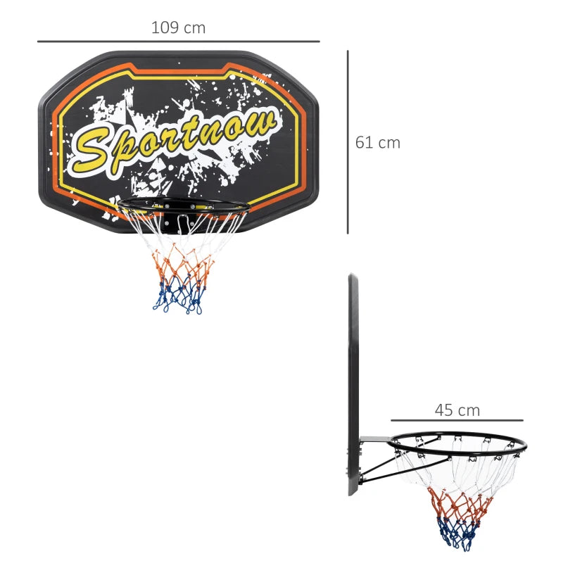 Red & Yellow Wall Mounted Mini Basketball Hoop Set for Teens & Adults