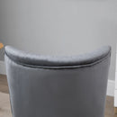 Grey Velvet Tub Accent Chairs Set of 2 - Curved Back, Wood Legs