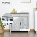 Grey Farmhouse Sideboard Storage Cabinet for Living Room