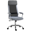 Grey Ergonomic High Back Office Chair with Adjustable Height and Swivel Wheels