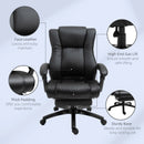 Black Executive Office Chair with Footrest and Wheels