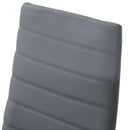 Grey 5-Piece Dining Set with Padded Chairs and Glass-Top Table