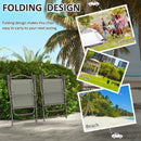 Dark Brown Folding Garden Chairs with Mesh Seats - Set of 2