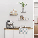 White Floating Wall Shelves Set of 3 - Invisible Mounting for Bedroom & Living Room