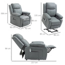 Grey Electric Power Lift Recliner Chair with Vibration Massage and Remote Control