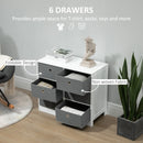 6-Drawer Fabric Storage Cabinet - White/Grey