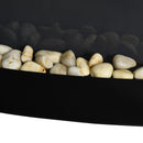 Curved Glass Electric Fireplace with 7 Colour Side Lights, 1000/2000W, 89.2cm x 48cm