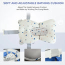 Blue Foldable Baby Bathtub Set with Thermostatic Water Plug