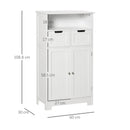 White Bathroom Storage Cabinet with Drawers & Shelf