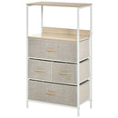 Light Grey 4-Drawer Storage Cabinet with Shelves - Home Furniture