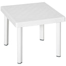 White Plastic Outdoor Side Table for Drinks and Snacks