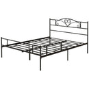 Metal King Size Bed Frame with Storage, Black