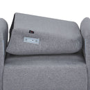 Light Grey Upholstered Armchair with Birch Wood Legs