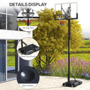 Adjustable 6-Level Freestanding Basketball Hoop - Black