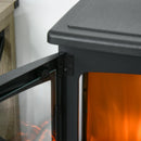 Black Electric Fireplace Heater with Adjustable Flame