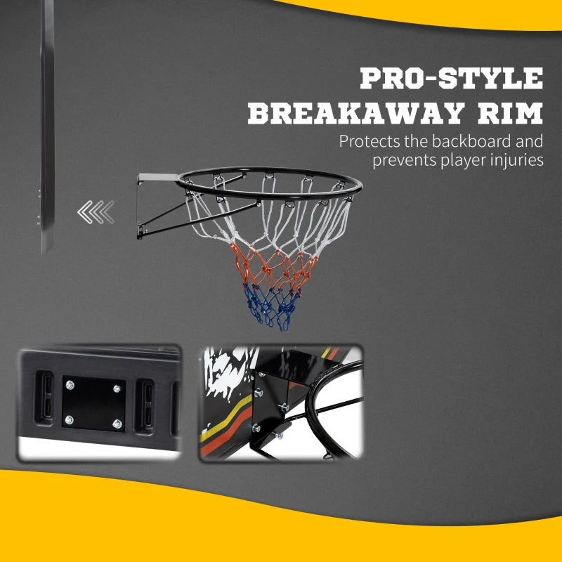 Red & Yellow Wall Mounted Mini Basketball Hoop Set for Teens & Adults