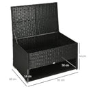 Black Rattan Outdoor Storage Box with Shoe Layer