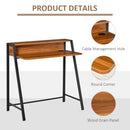 Compact Walnut Writing Desk with Storage Shelf - 84L x 45W cm