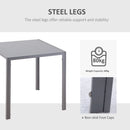 Grey Square Glass Dining Table for 2-4 People