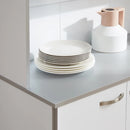 White Freestanding Kitchen Storage Cabinet with 6 Doors and Drawer