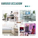 Oak Computer Desk with Drawers and Bookshelf